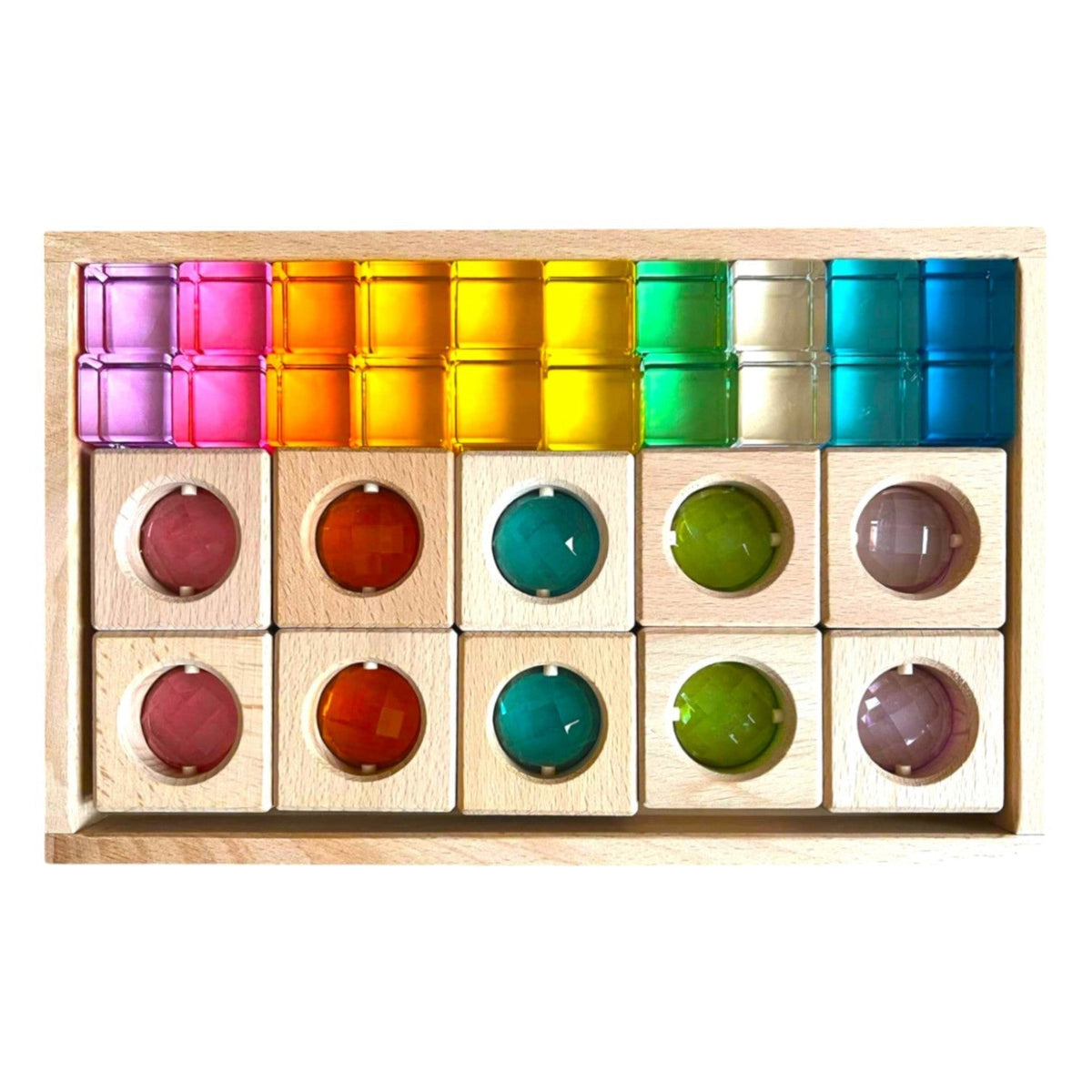 30-Piece Pastel Gem Window Block & Lucite Cube Set by Green Elephant Home and Toys – alternate view 2