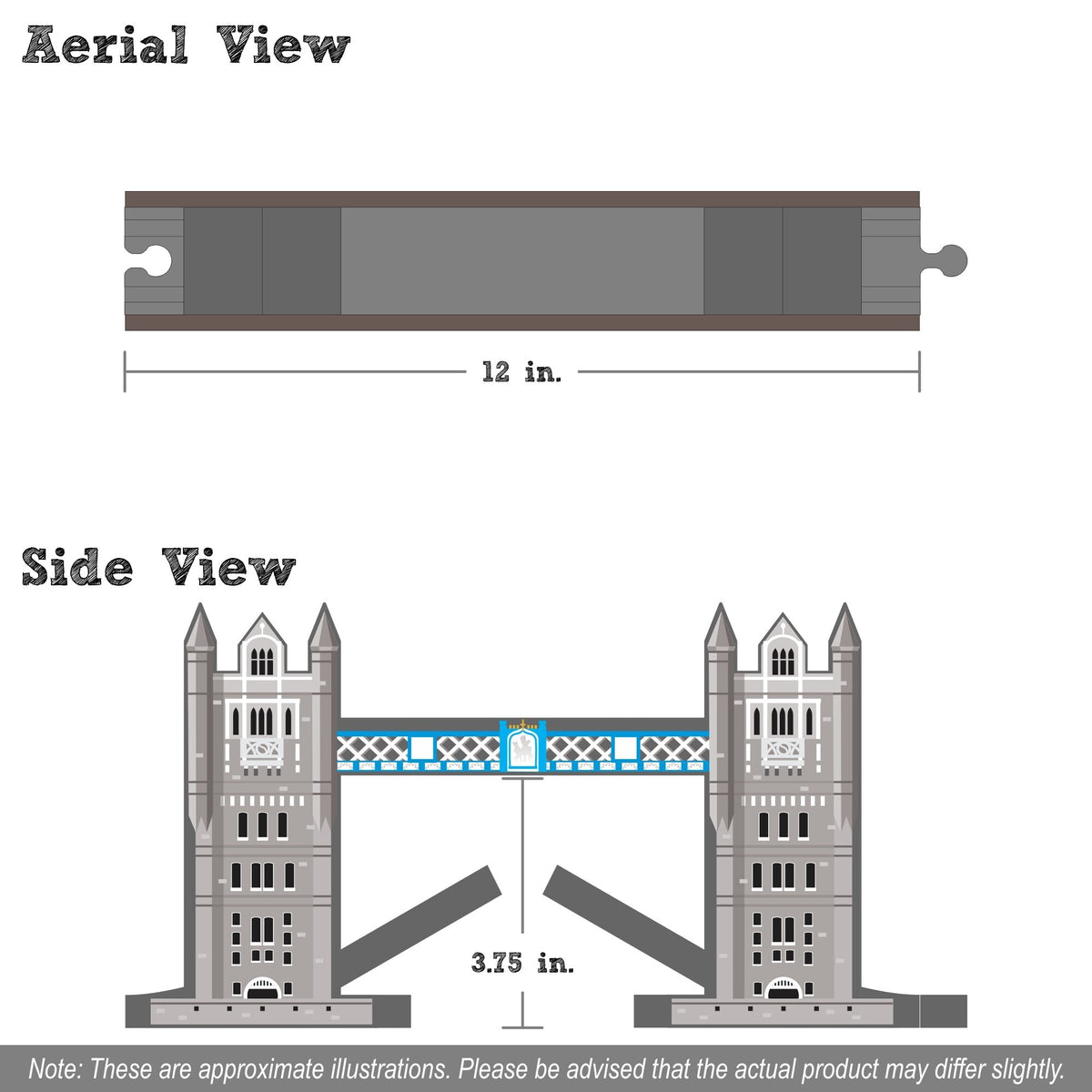 Tower Bridge on the River Thames | Wooden Bridge for NameTrains by Maple Landmark – additional product view