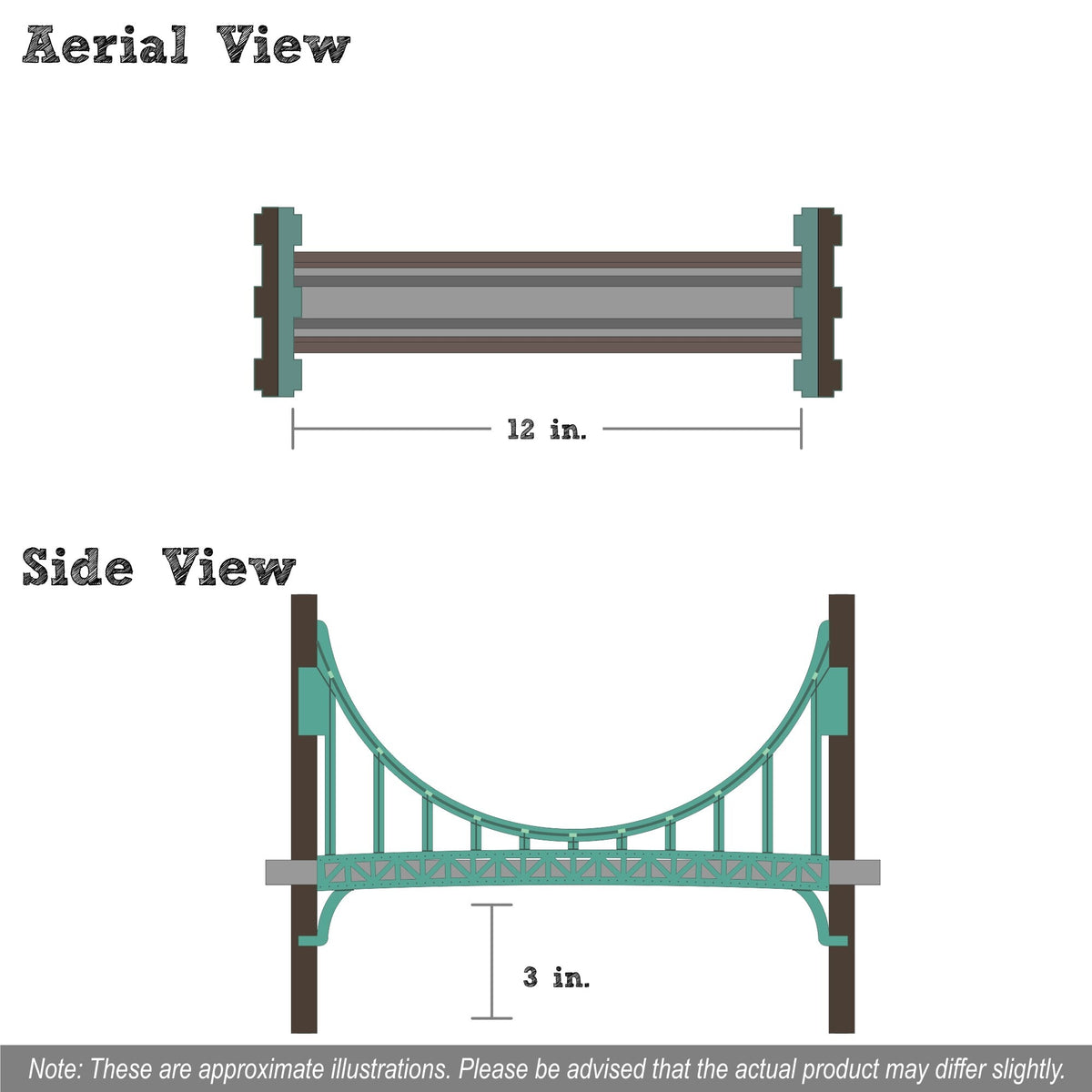 St. Johns Bridge Train Set | Wooden Suspension Bridge | USA - The Baby Penguin