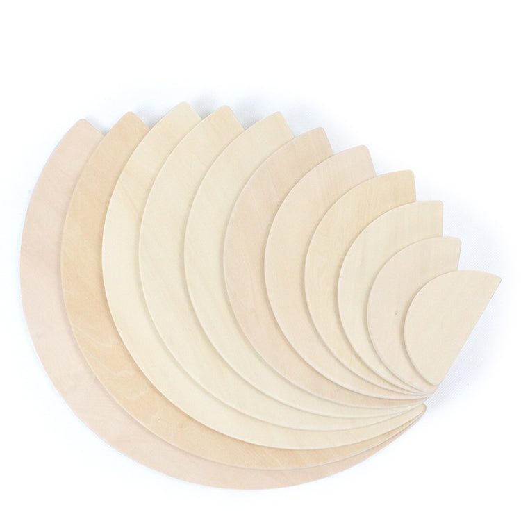 11 Pcs Large Wooden Rainbow Stacking Semi-circles Building Boards Set in Natural Colors | toys | The Baby Penguin