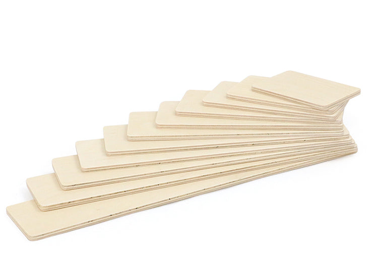11 Pcs Wooden Rectangular Building Boards in Natural Color | toys | The Baby Penguin