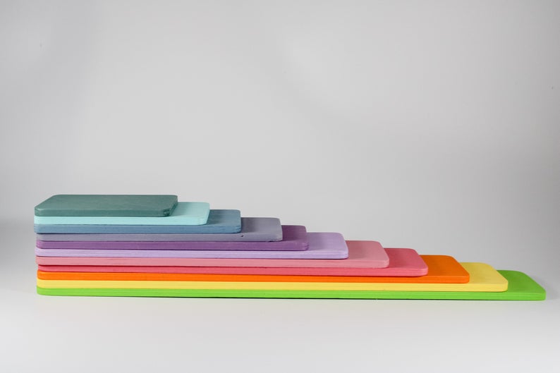 Green Elephant 11-Piece Pastel Wooden Building Boards – product view