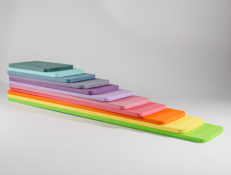 Green Elephant 11-Piece Pastel Wooden Building Boards – product view