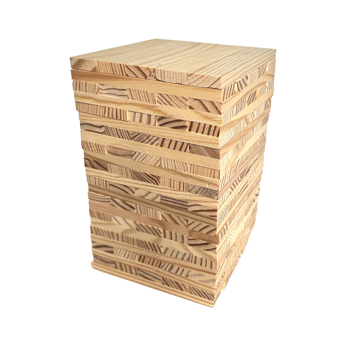 Tall stack of 120 natural wooden building planks