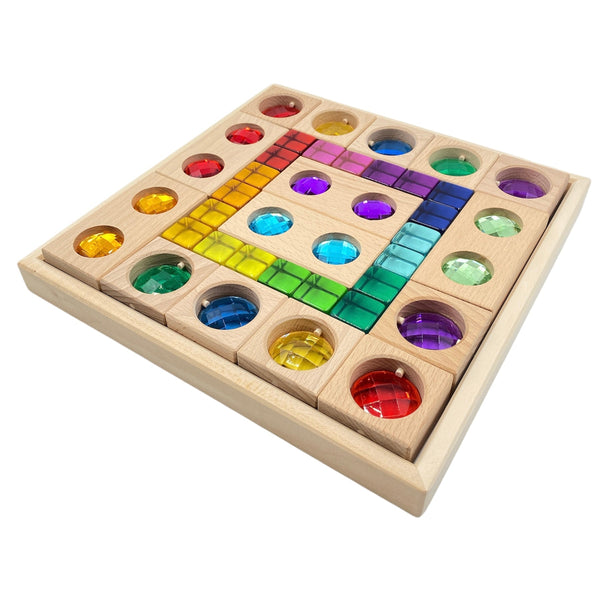 15 Pcs Colored Track with 20 Pcs Lucite Cubes Set with Storage Tray |  | The Baby Penguin