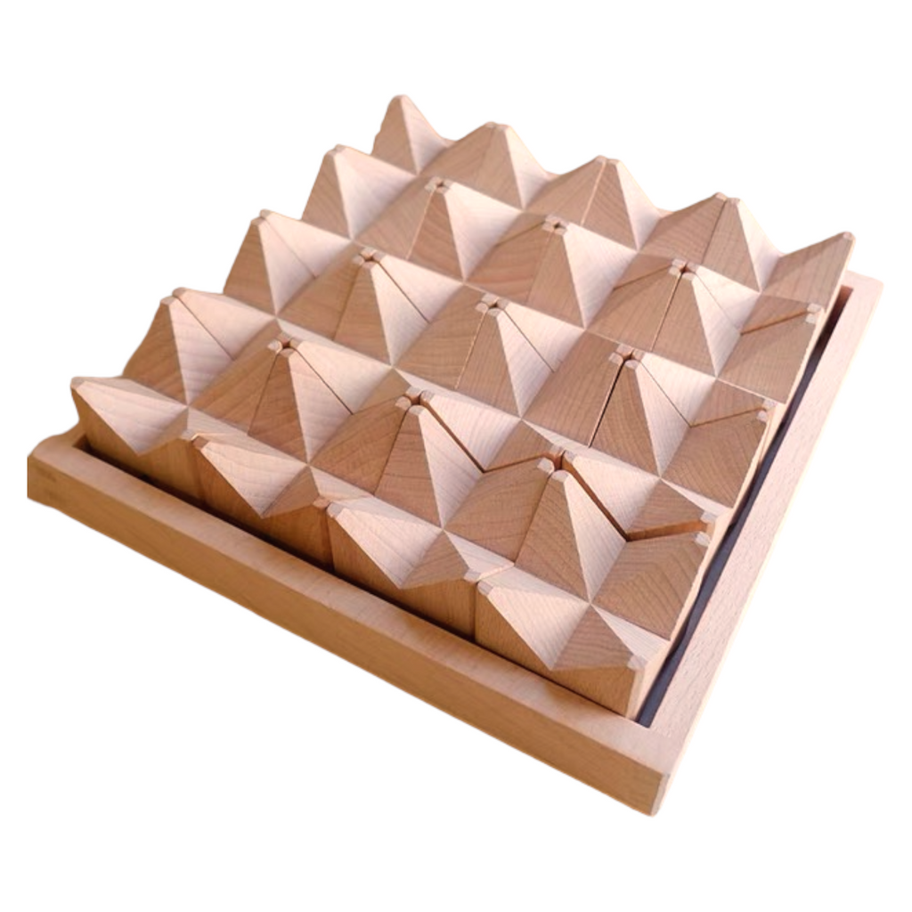 16 Pcs Natural Wooden Construction Puzzle Toy with Storage Tray |  | The Baby Penguin