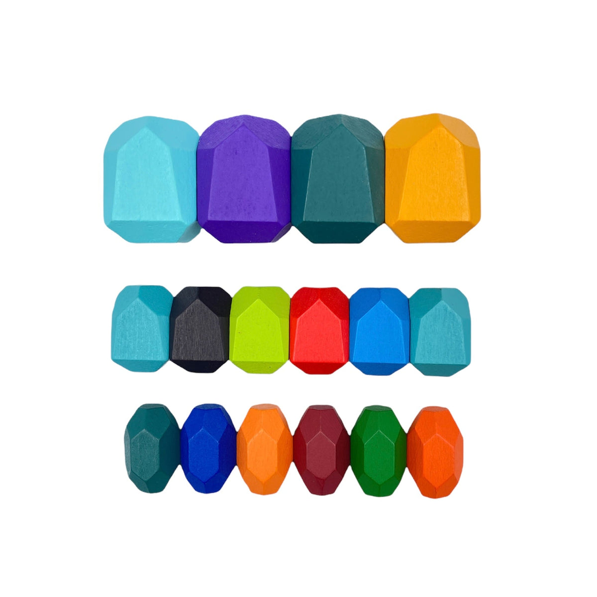 Green Elephant 16-Piece Primary Wooden Balancing Stones – product view