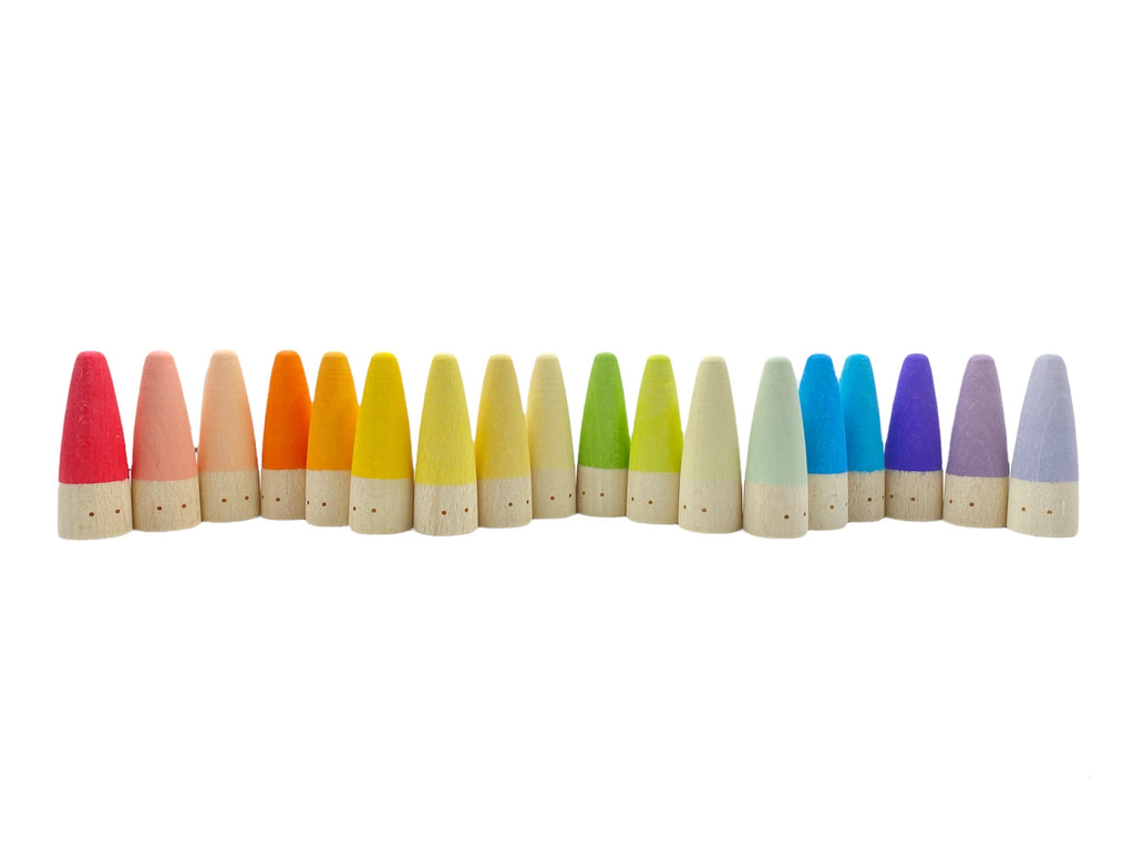 18 Pcs STAINED Wooden Stick Gnomes Set |  | The Baby Penguin