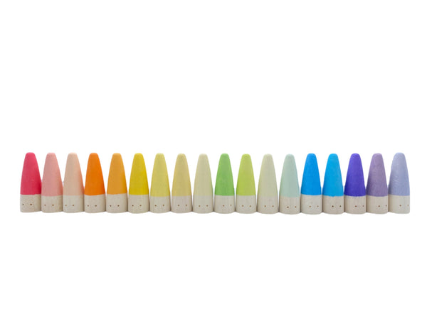 18 Pcs STAINED Wooden Stick Gnomes Set |  | The Baby Penguin