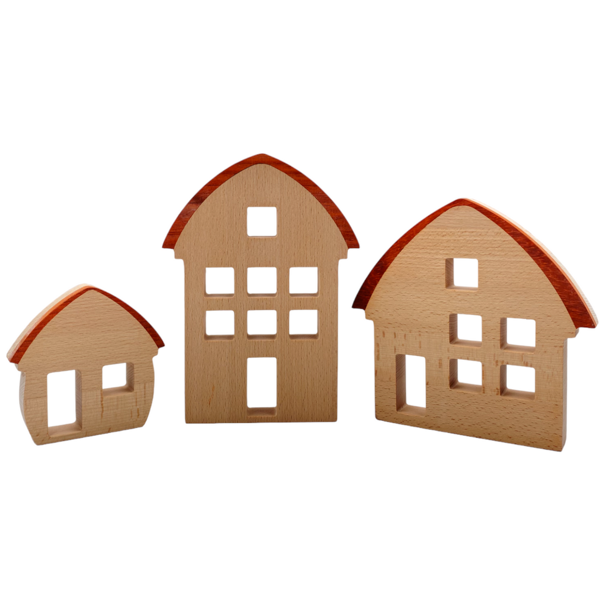 3-Piece Wooden Window House Building Set – product image 1