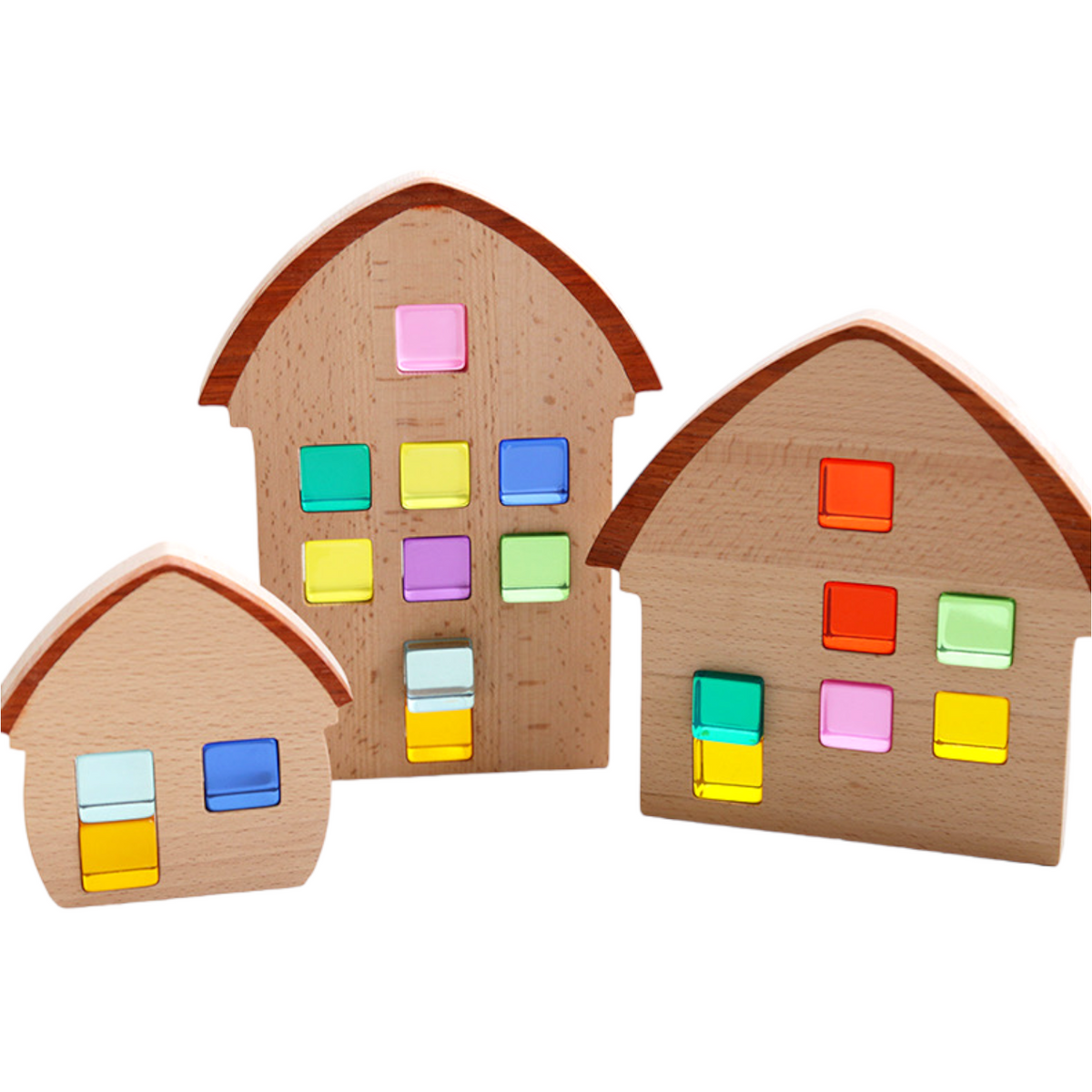 3-Piece Wooden Window House Building Set – product image 2