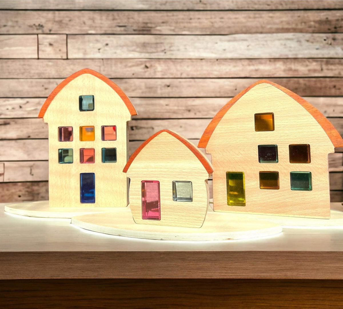 3-Piece Wooden Window House Building Set – product image 3