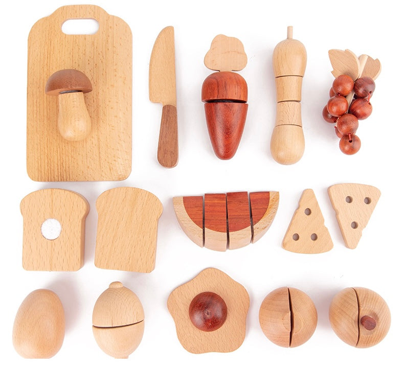 30-Piece Wooden Fruit & Vegetable Cutting Playset by Green Elephant Home and Toys – alternate view 2