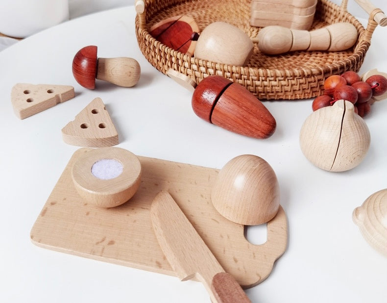 30-Piece Wooden Fruit & Vegetable Cutting Playset by Green Elephant Home and Toys – alternate view 4