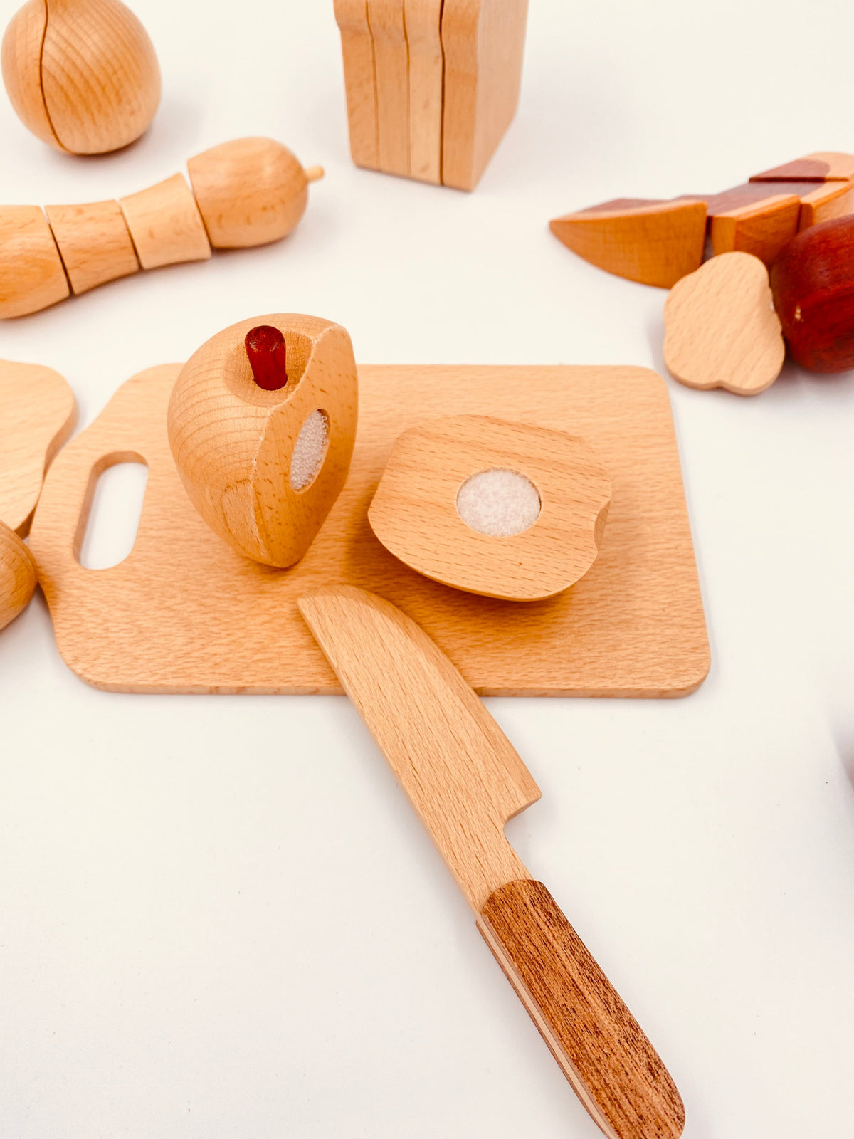 30-Piece Wooden Fruit & Vegetable Cutting Playset by Green Elephant Home and Toys – alternate view 6