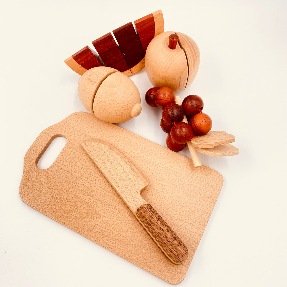 30-Piece Wooden Fruit & Vegetable Cutting Playset by Green Elephant Home and Toys – alternate view 10