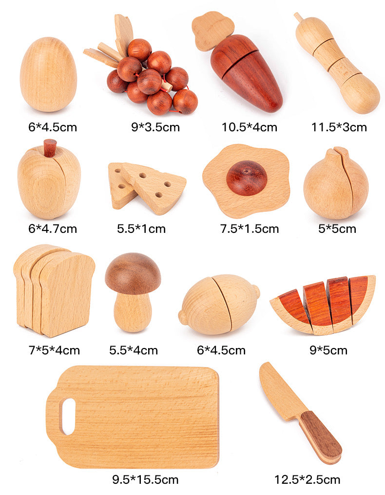 30-Piece Wooden Fruit & Vegetable Cutting Playset by Green Elephant Home and Toys – alternate view 13
