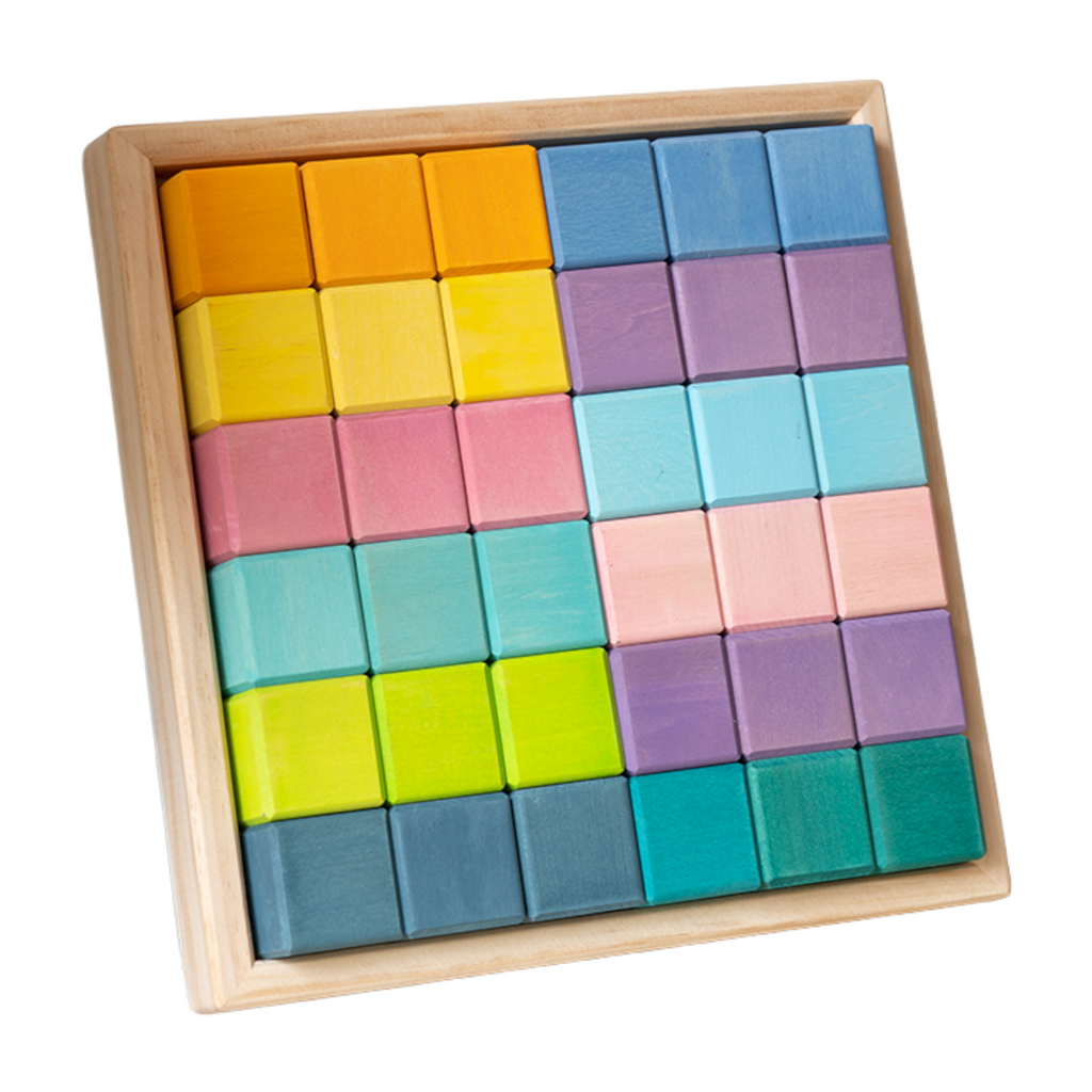 36 Pcs STAINED Rainbow Mosaic Building Blocks in Pastel/Macaron Colors |  | The Baby Penguin