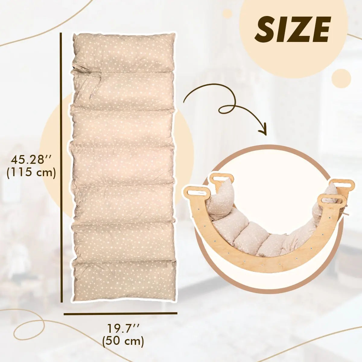 4in1 Montessori Climbing Set: Triangle Ladder + Climbing Arch + Slide Board & Cushion – Beige - The Baby Penguin