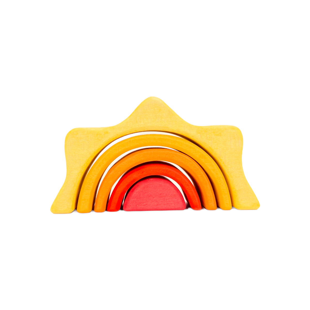 5-Piece Stained Mini Wooden Sun Rainbow Stacker by Green Elephant Home and Toys