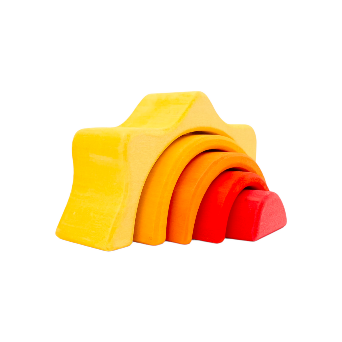 5-Piece Stained Mini Wooden Sun Rainbow Stacker by Green Elephant Home and Toys – alternate view 2