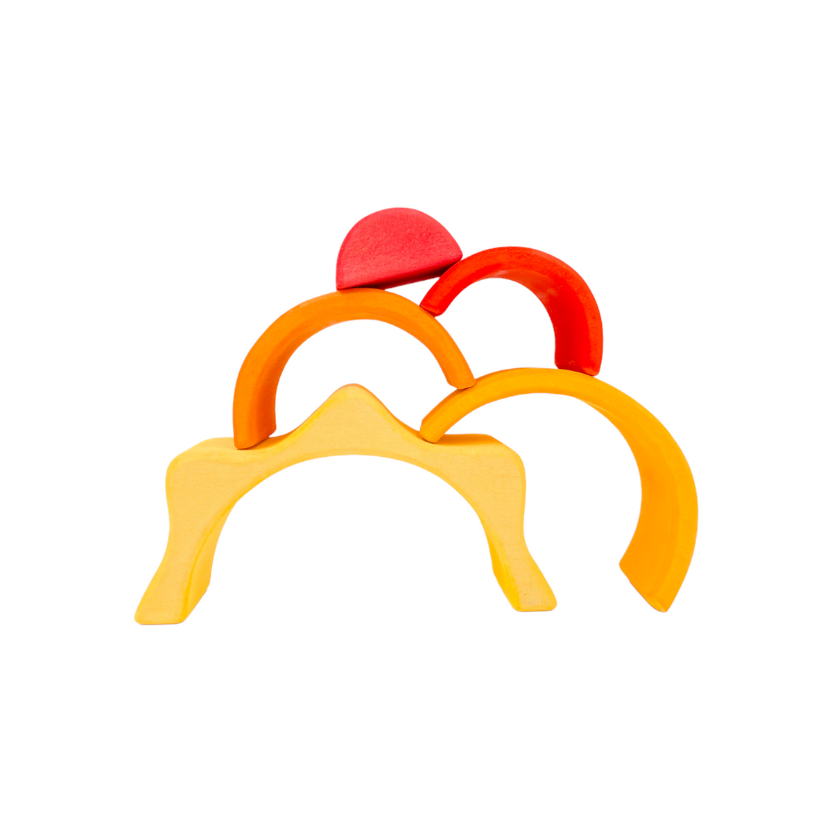5-Piece Stained Mini Wooden Sun Rainbow Stacker by Green Elephant Home and Toys – alternate view 3