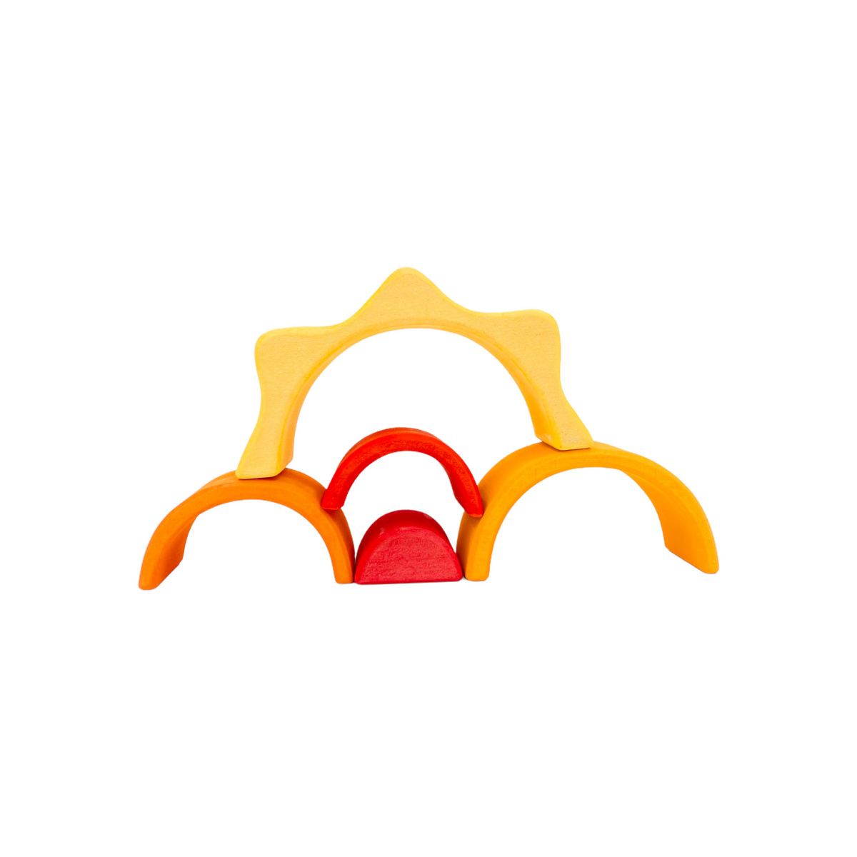 5-Piece Stained Mini Wooden Sun Rainbow Stacker by Green Elephant Home and Toys – alternate view 8