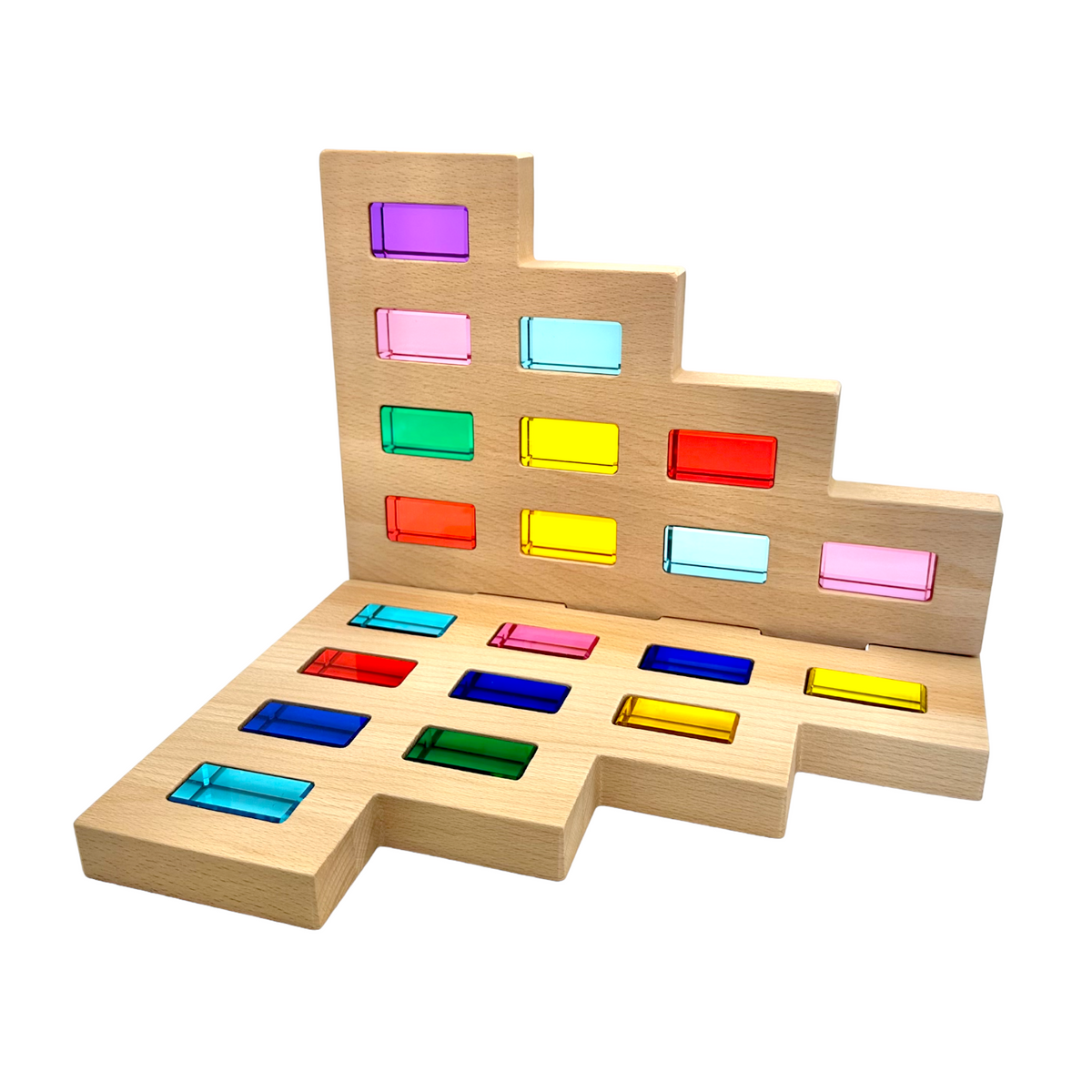 50-Piece Rainbow Rectangular Lucite Block Set with Tray – view 9