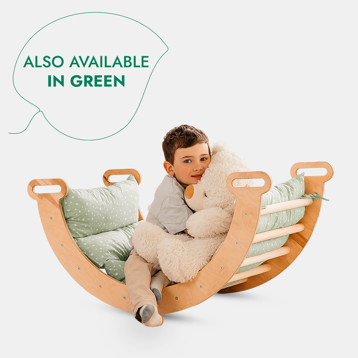 5in1 Montessori Climbing Set: Triangle Ladder + Arch/Rocker + Slide Board/Ramp + Netting rope + Cushion - The Baby Penguin