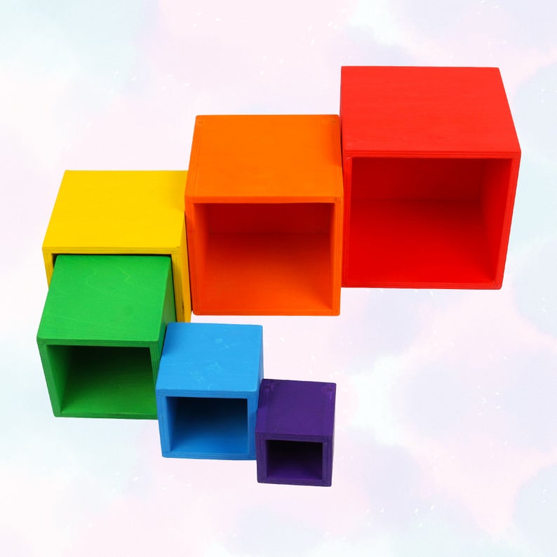 Green Elephant 6-Piece Primary Wooden Nesting Box Set – product view