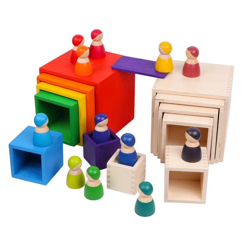 Green Elephant 6-Piece Primary Wooden Nesting Box Set – product view