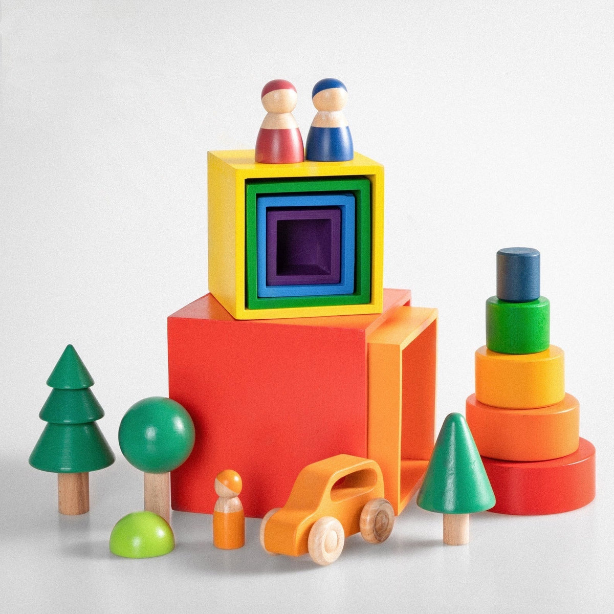 Green Elephant 6-Piece Primary Wooden Nesting Box Set – product view