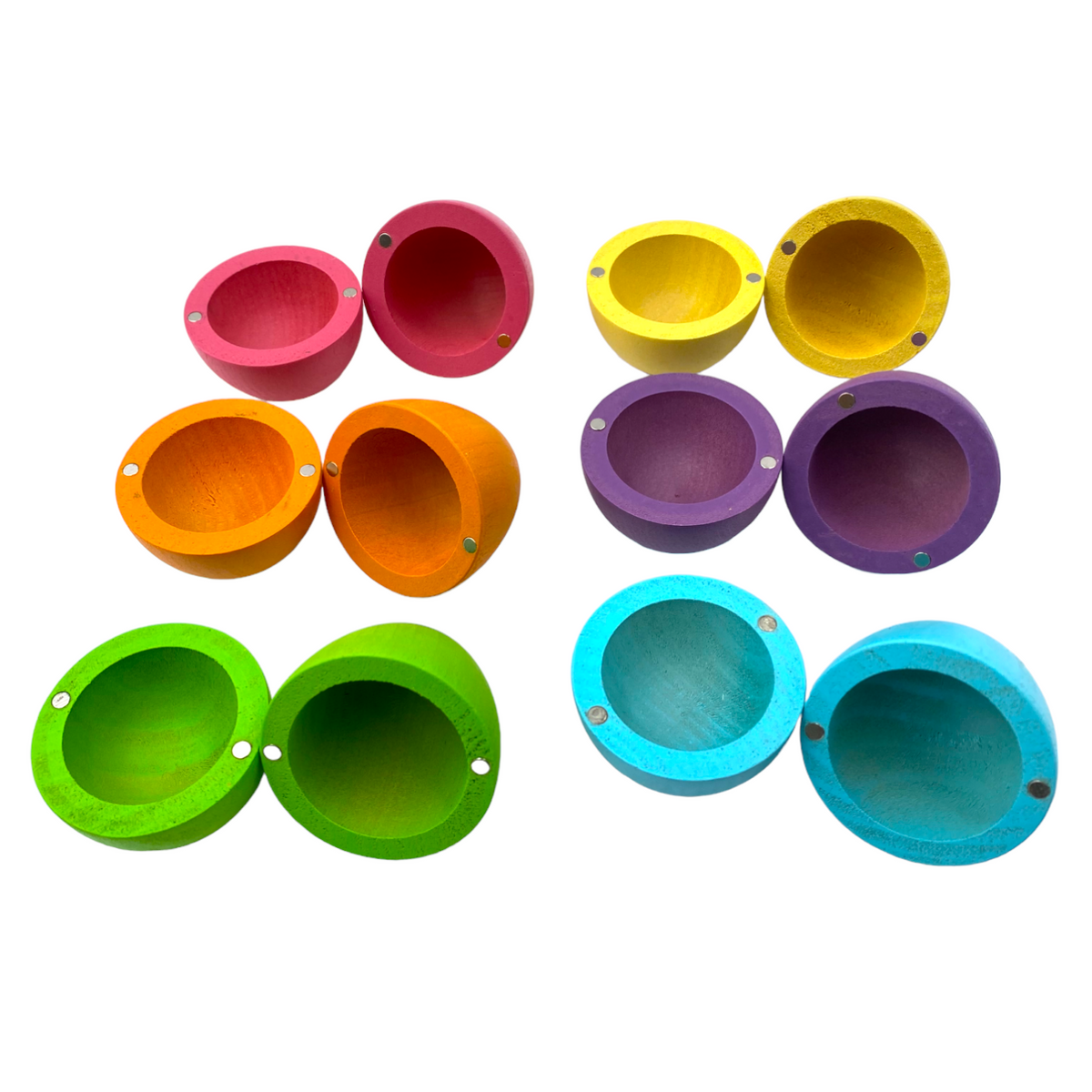 6-Piece Stained Pastel Magnetic Wooden Egg Set by Green Elephant Home and Toys – alternate view 4