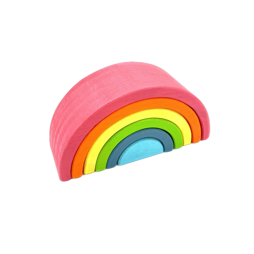 6 Pcs Small Rainbow Stacking Blocks in Pastel/Macaron Colors | toys | The Baby Penguin