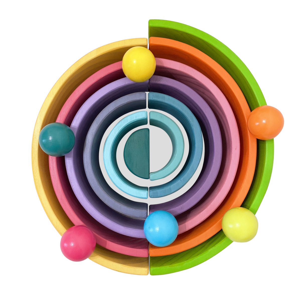 6-Piece Pastel Wooden Balls, 1.8-Inch by Green Elephant Home and Toys – alternate view 4