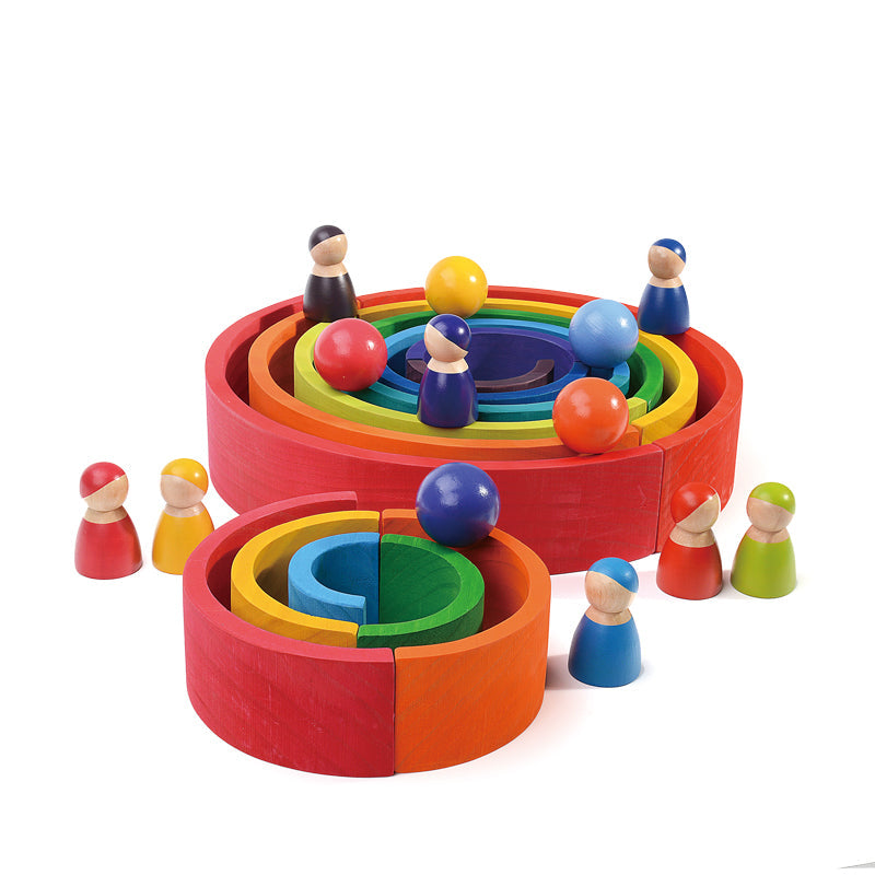 Green Elephant 6-Piece Rainbow Wooden Balls – 1.8-Inch – product view