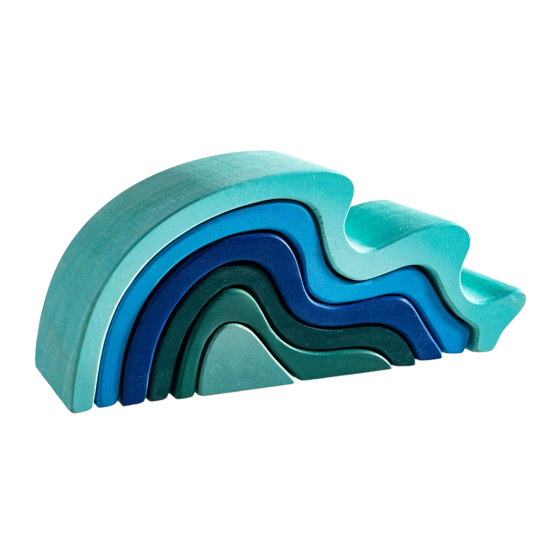 6-Piece Wooden Wave Stacker by Green Elephant Home and Toys
