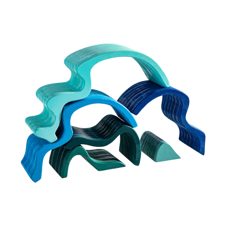 6-Piece Wooden Wave Stacker by Green Elephant Home and Toys – alternate view 5