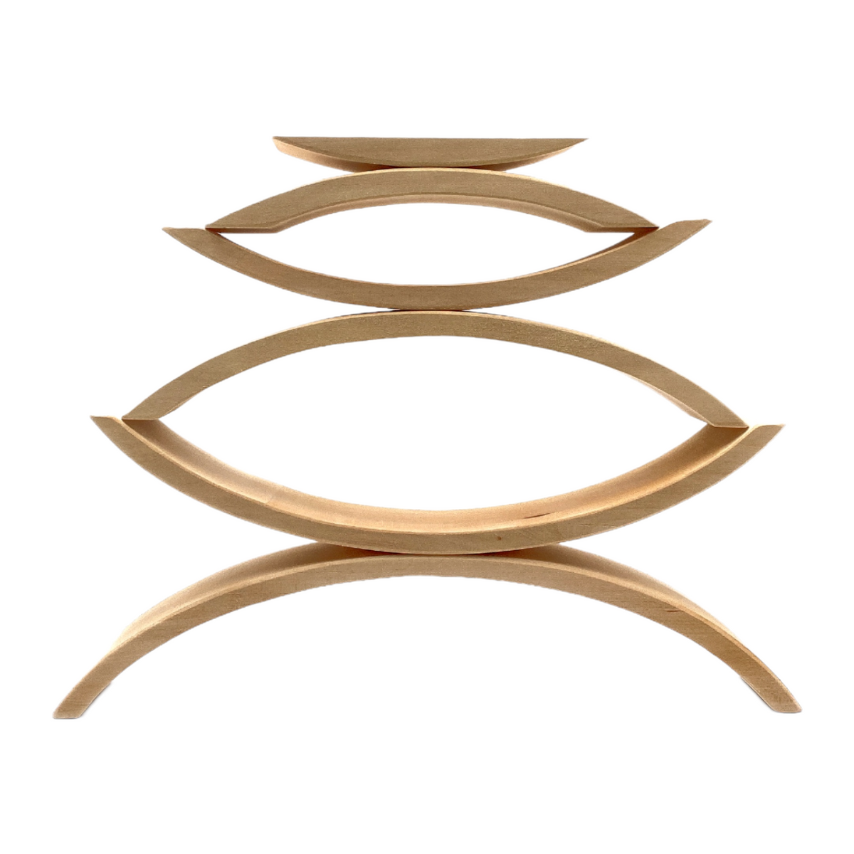 Green Elephant 6-Piece Natural Wooden Bridge Set – product view