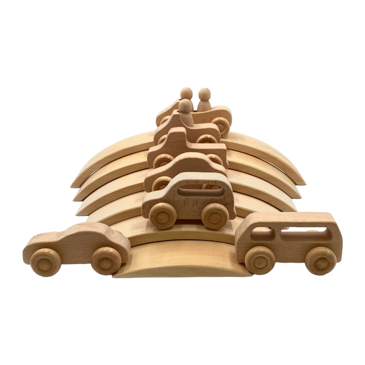 Green Elephant 6-Piece Natural Wooden Bridge Set – product view