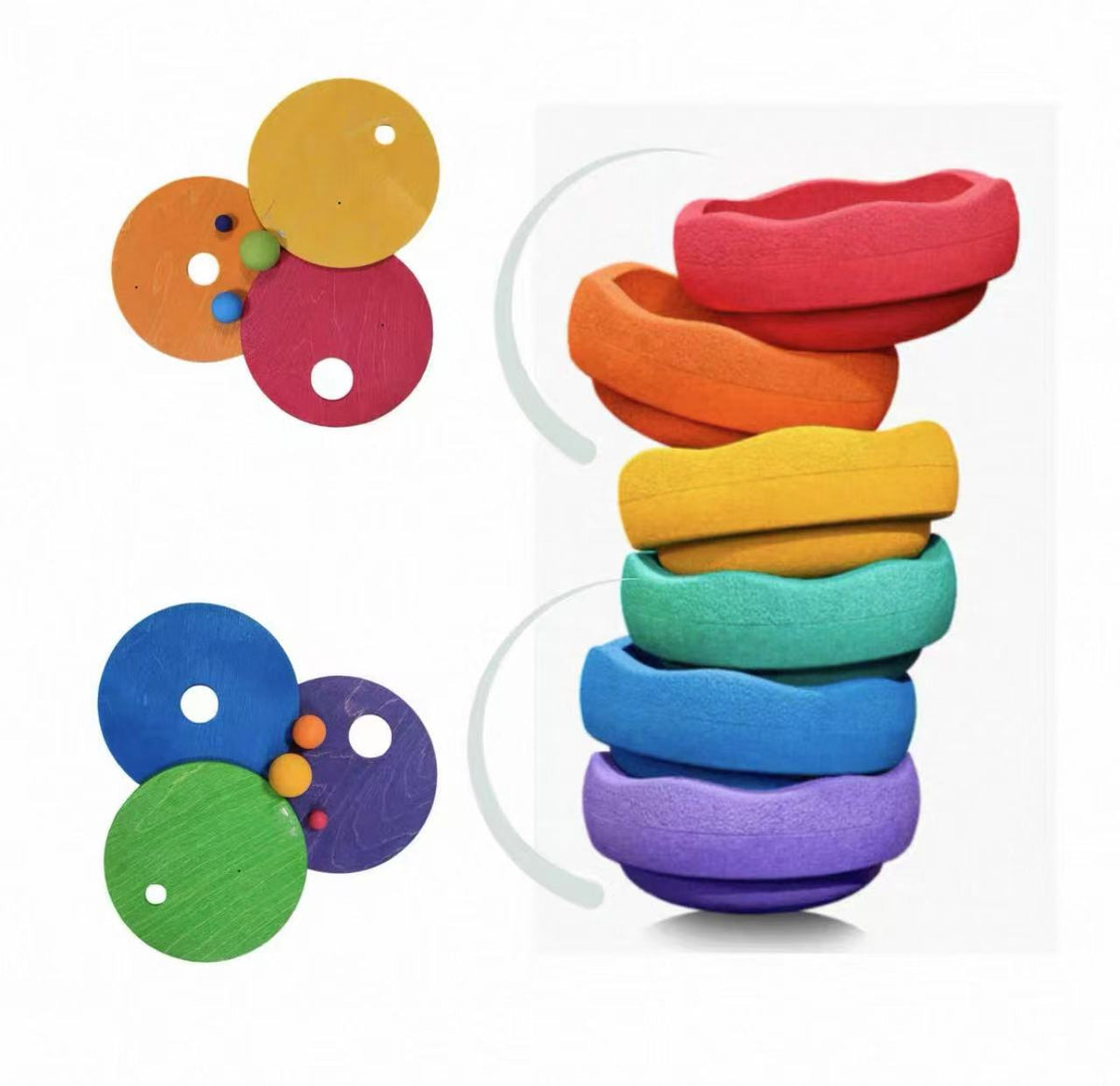 6-Piece Rolling Disc Set with 6 Wooden Balls – additional product view