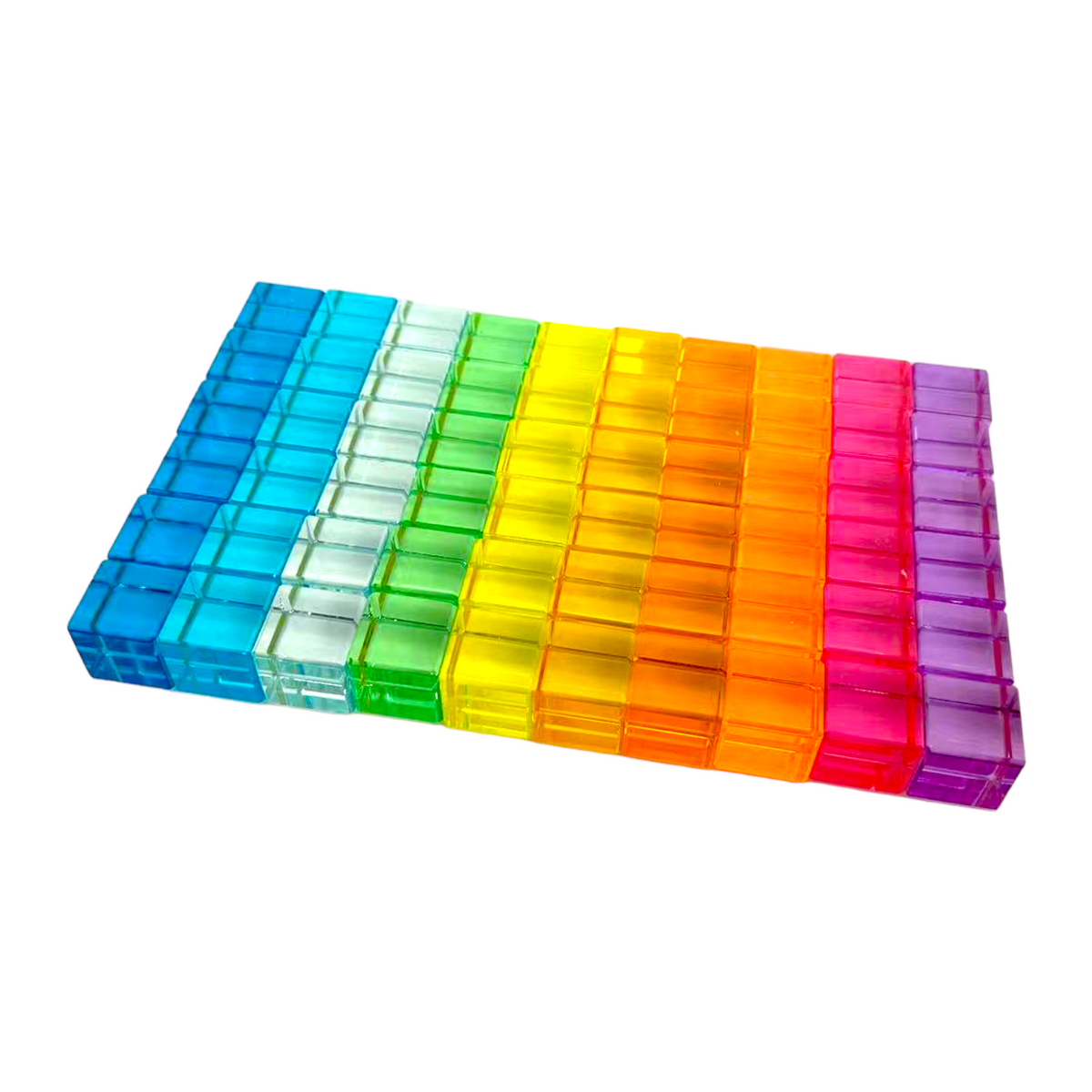 60-Piece Crystal-Clear Lucite Cube Set with Wooden Tray by Green Elephant Home and Toys – alternate view 4