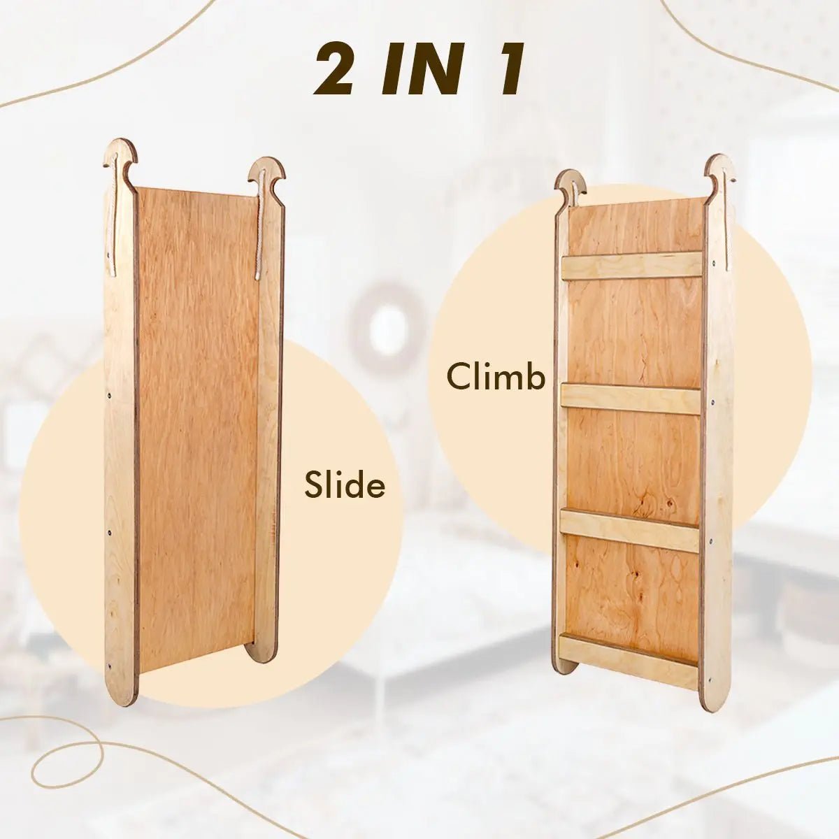 6in1 Montessori Climbing Set: Triangle Ladder + Arch/Rocker + Slide/Ramp + Net + Cushion + Art Addition - The Baby Penguin
