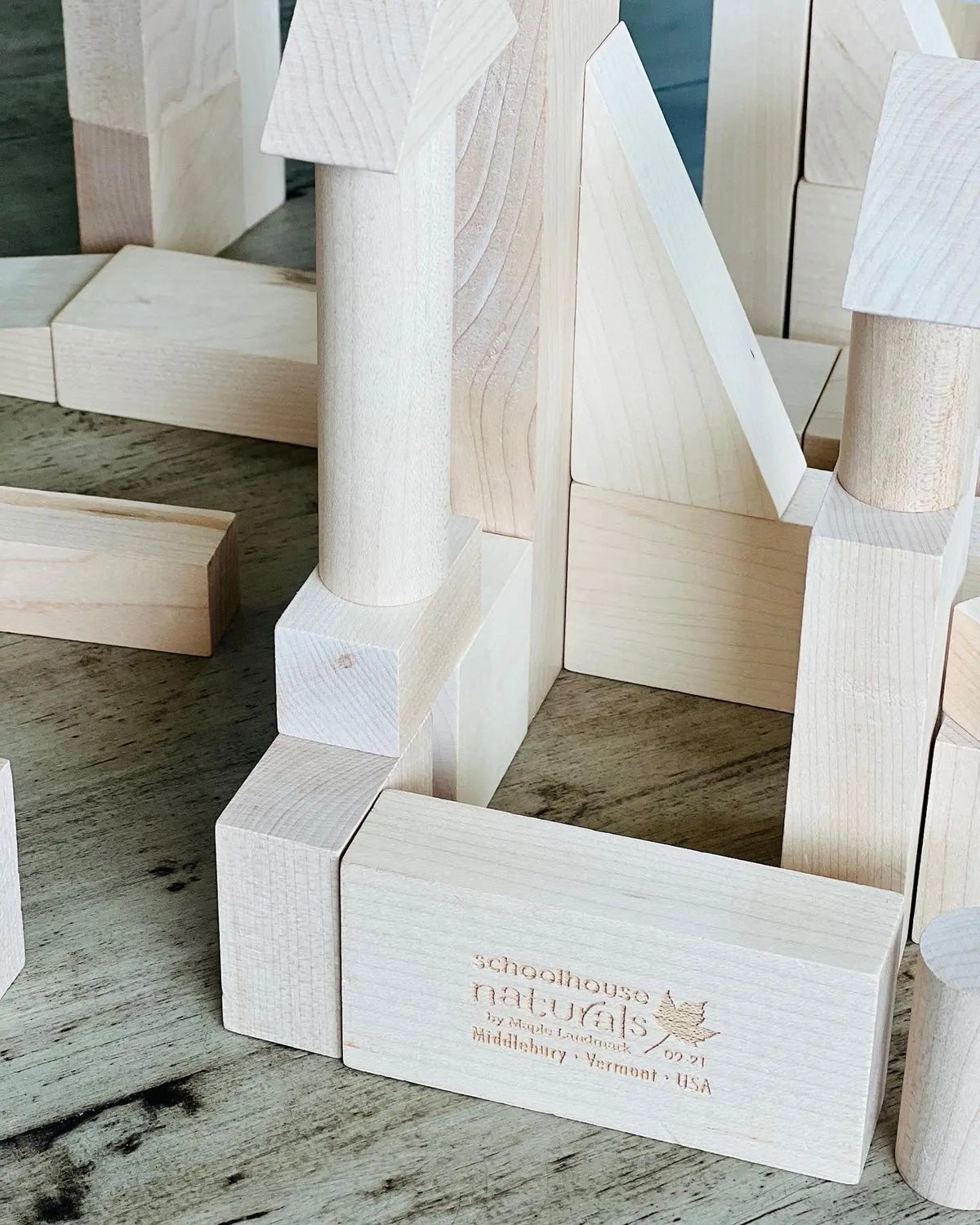 Advanced Builder Wooden Blocks Set - 78 pieces 