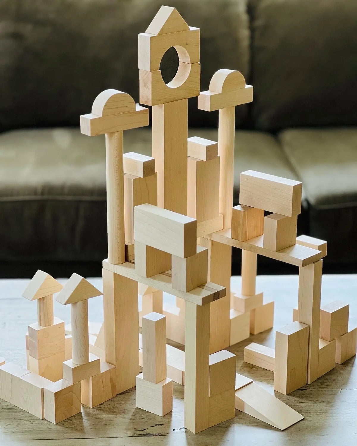 Advanced Builder Wooden Blocks Set - 78 pieces 