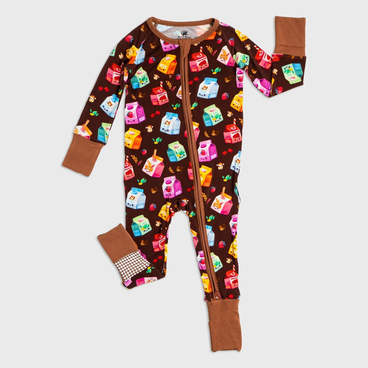 Flat lay of Bam & Stitch All the Milks! Convertible Romper, showing the complete garment.