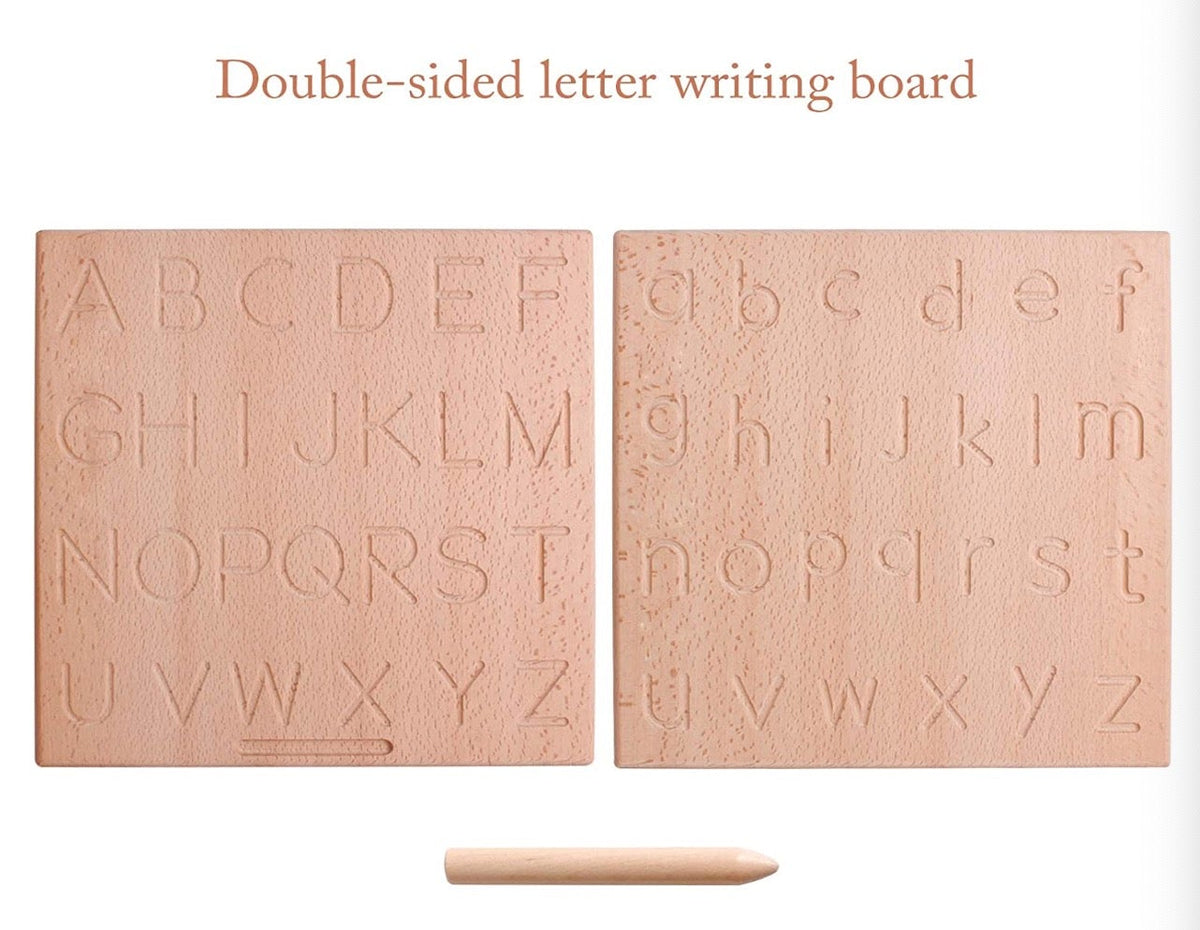 Reversible Wooden Alphabet Tracing Board by Green Elephant Home and Toys – alternate view 4