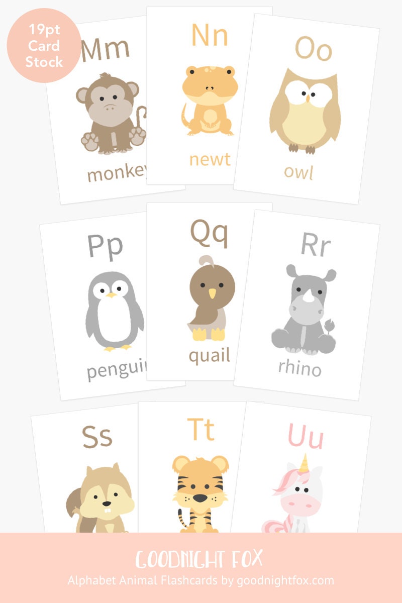 Animal Alphabet Flashcards – A to Z Learning Cards for Toddlers and Preschoolers - The Baby Penguin