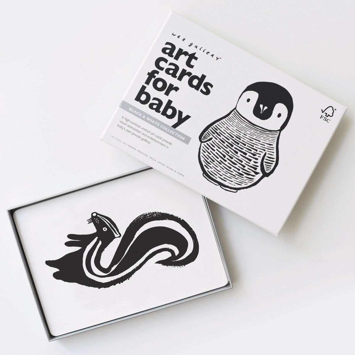 Art Cards for Baby - Black and White Collection - The Baby Penguin