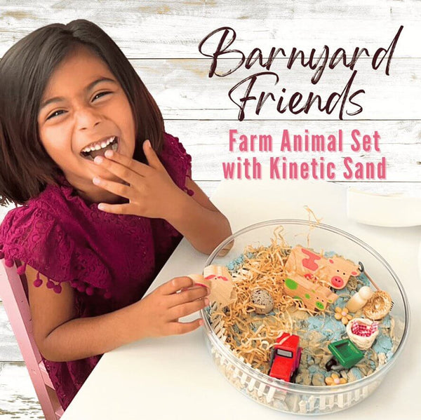 Barnyard Friends, Farm Animal Set with Kinetic Sand - The Baby Penguin